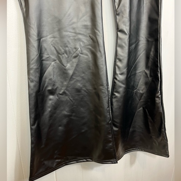 NWT River Island Faux Leather High Waisted Flare Trousers Sz 18 - Picture 7 of 13